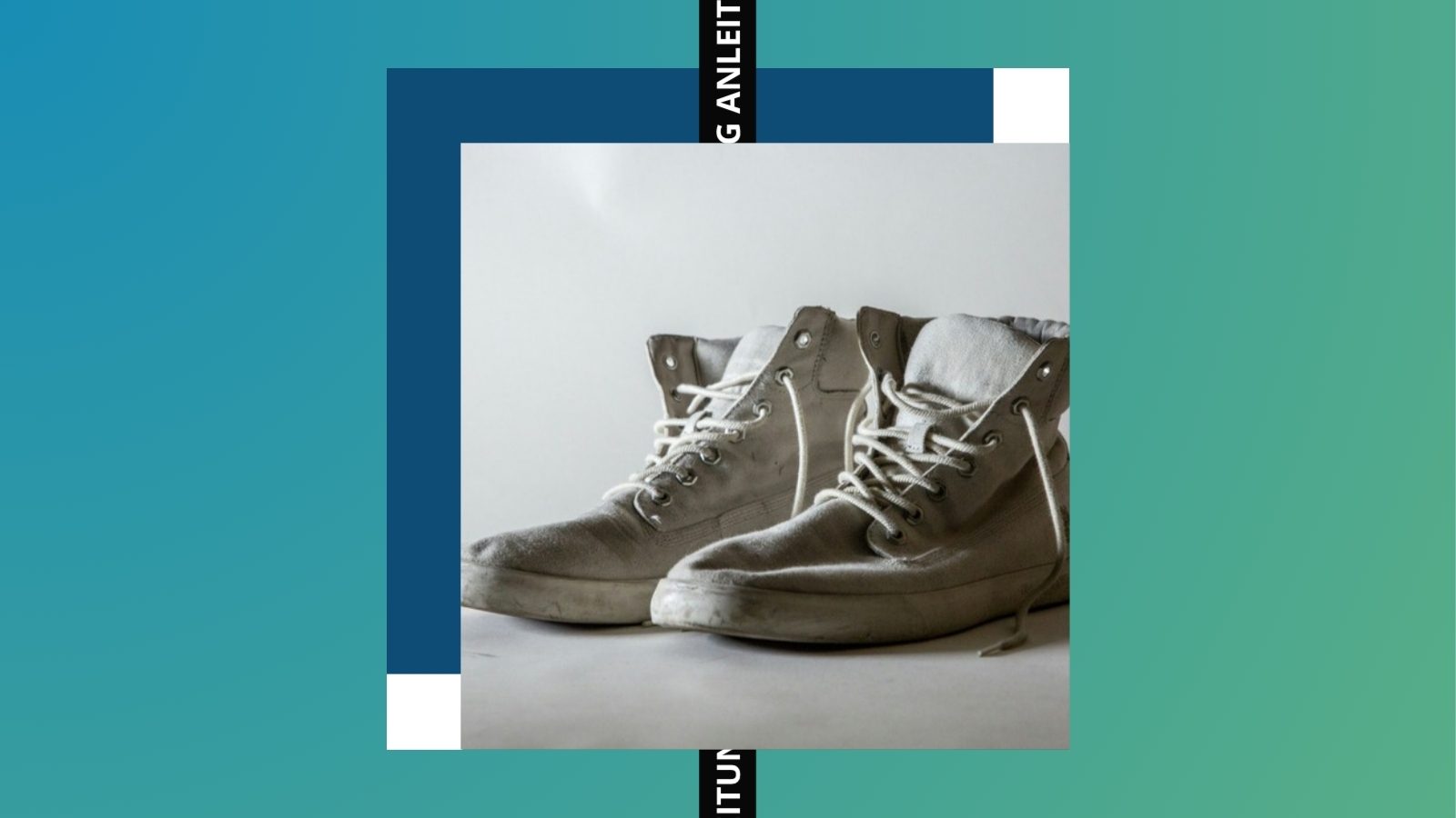 Verschmutzte helle Stoff-Sneaker mit hohem Schaft